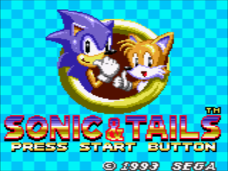 Sonic & Tails title screen for Sega Game Gear